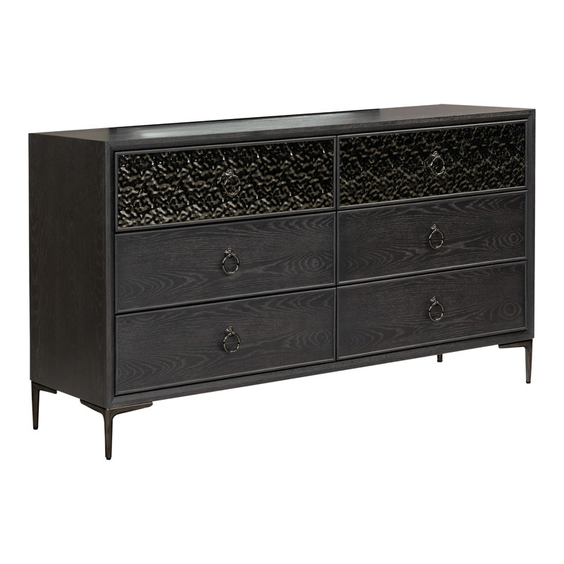 Commode 6 tiroirs Preste, Brun