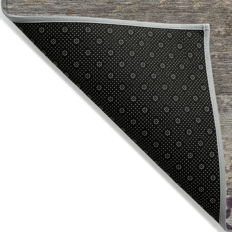 Tapis intérieur / extérieur brun lavable à la machine Xhevrie, Rectangle 10 pi x 14 pi