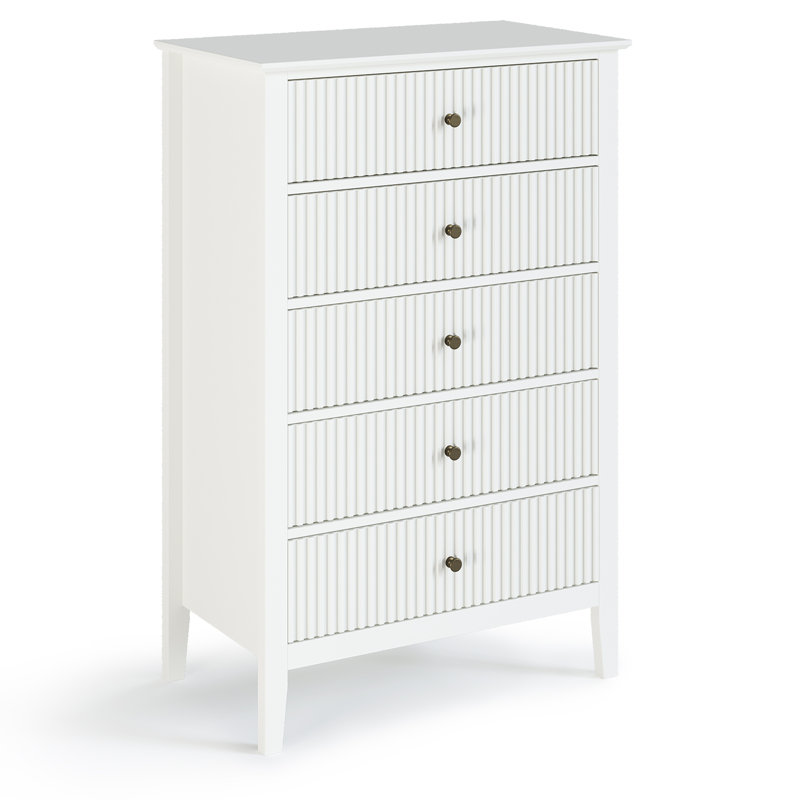 Commode blanche à 5 tiroirs avec rangement Philomena
