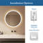 Miroir de salle de bain à DEL 28 po x 28 po à intensité variable sans cadre-1902407505