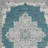 8' X 10' Aqua Floral Power Loom Distressed Area Rug