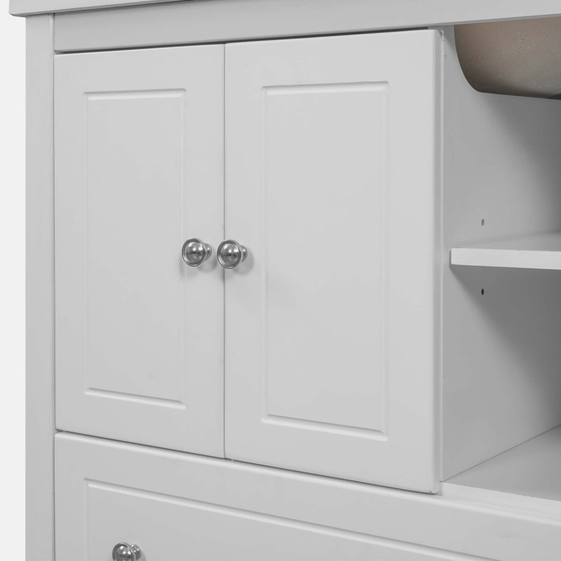 White Pine Wood Freestanding Bathroom Vanity Base