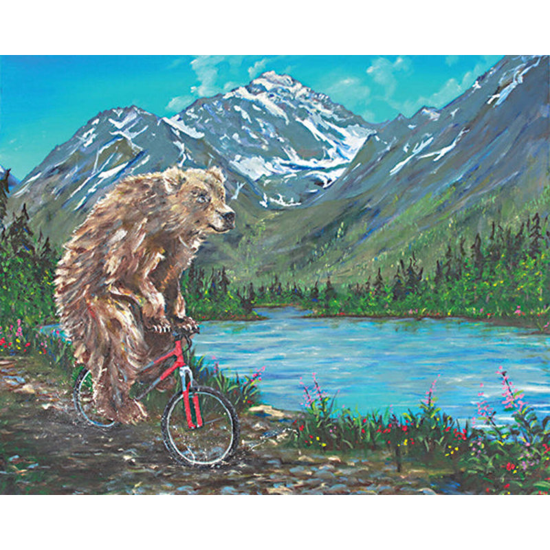 «Mountain Biking» par Kamdon Kreations - impression sur toile tendue, H 36 po x l 48 po