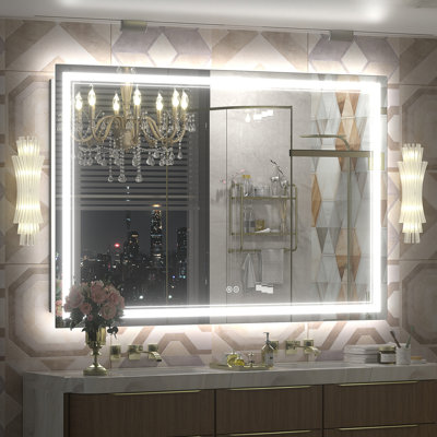 UL Certified Front & Back LED Anti-Fog Tempered Glass Bathroom/Vanity Mirror - Basics by Wayfair™