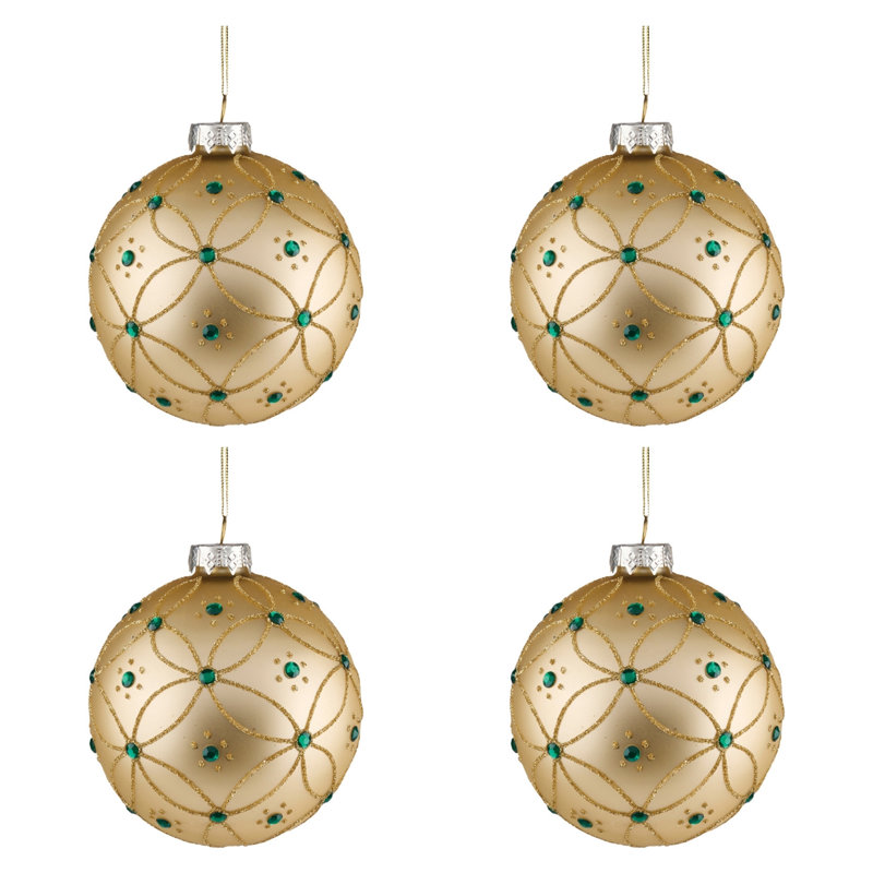 Ensemble d'ornement boule de verre (ensemble de 4)