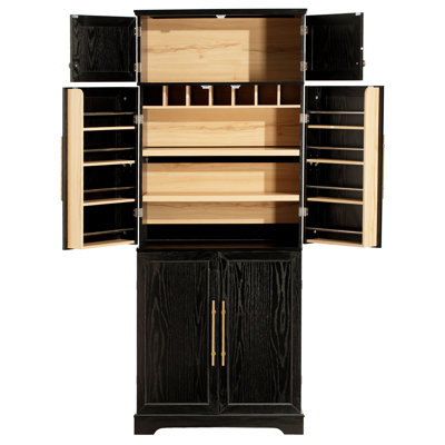 Grand garde-manger de style campagnard avec 8 tablettes de porte