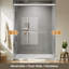 Porte de douche coulissante double encadrée de 50 à 54 po x 72 po avec verre trempé de 1/4 po (6 mm)-134197041
