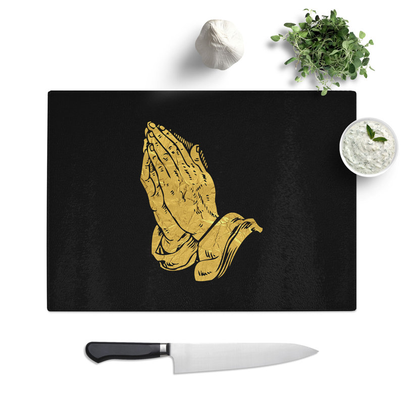 Praying Hands Chopping Board, 0.4cm H x 20cm W x 28.5cm L