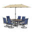 8 ensembles de salle à manger d'extérieur avec parasol 8 pièces-100041324-100041327