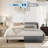 Queen Size Upholstered Wingback Platform Bed Frame With Diamond Tufted Headboard, No Box Spring Needed, Cream Velvet-1675028960