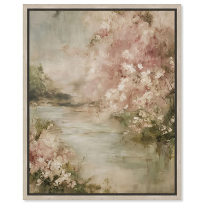 "Rosy Reverie II", reproduction d'art sur toile encadrée par Art Remedy, cadre en chêne naturel, 36 x 45