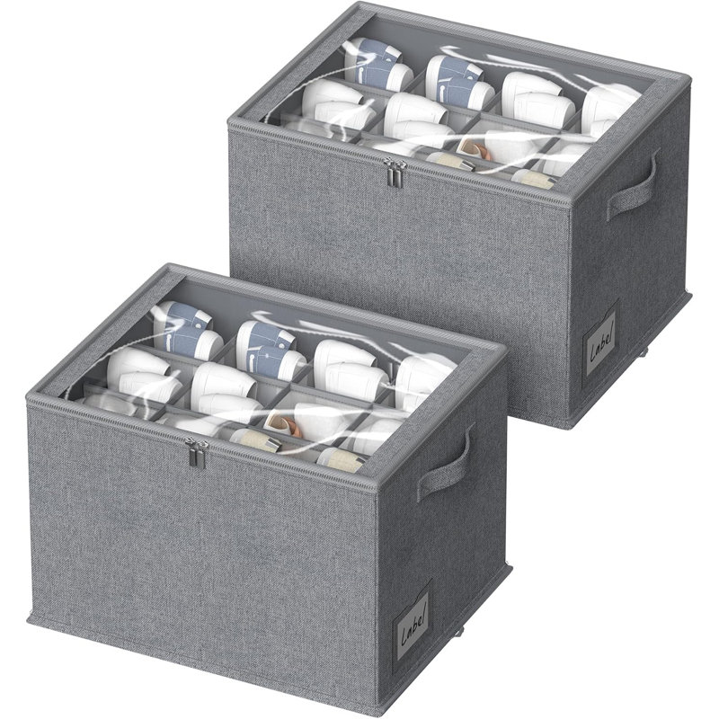 2-pack Closet Shoe Organizers Grey