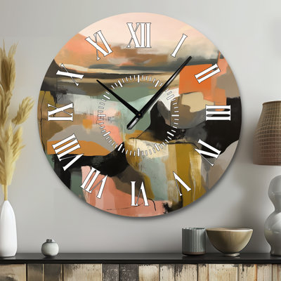 Horloge murale «Green and Beige Transcendant Reality II»