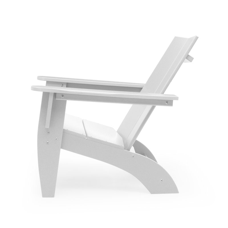 Aulika Outdoor HDPE Modern Adirondack Chairs, White