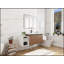 Meuble-lavabo mural avec 2 portes et tablettes de rangement latérales-1888686807
