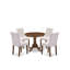 L'ensemble de table de salle à manger 5 pièces Mid Century se compose d'une table de cuisine et de 4 chaises de salle à manger en tissu de polyester beige brume, noyer antique-73189933-73189938-73189942