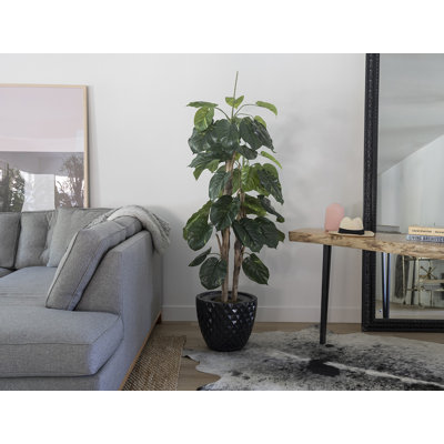 80.3'' Artificial Devil's Ivy In A Tall Beige Checkered Planter Perfect For Indoor And Outdoor Use