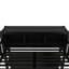 Lit mezzanine en métal noir robuste avec bureau et garde-robe, rangement pour adolescents en forme de L-1766654216