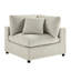 Chaise de coin beige moderne avec coussins amovibles pour famille et animaux de compagnie Noyau de mousse supplémentaire avec duvet et fibres