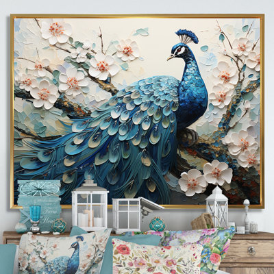 Flower Peacock S Vibrant Display I - Peacock Canvas Print Wall Art