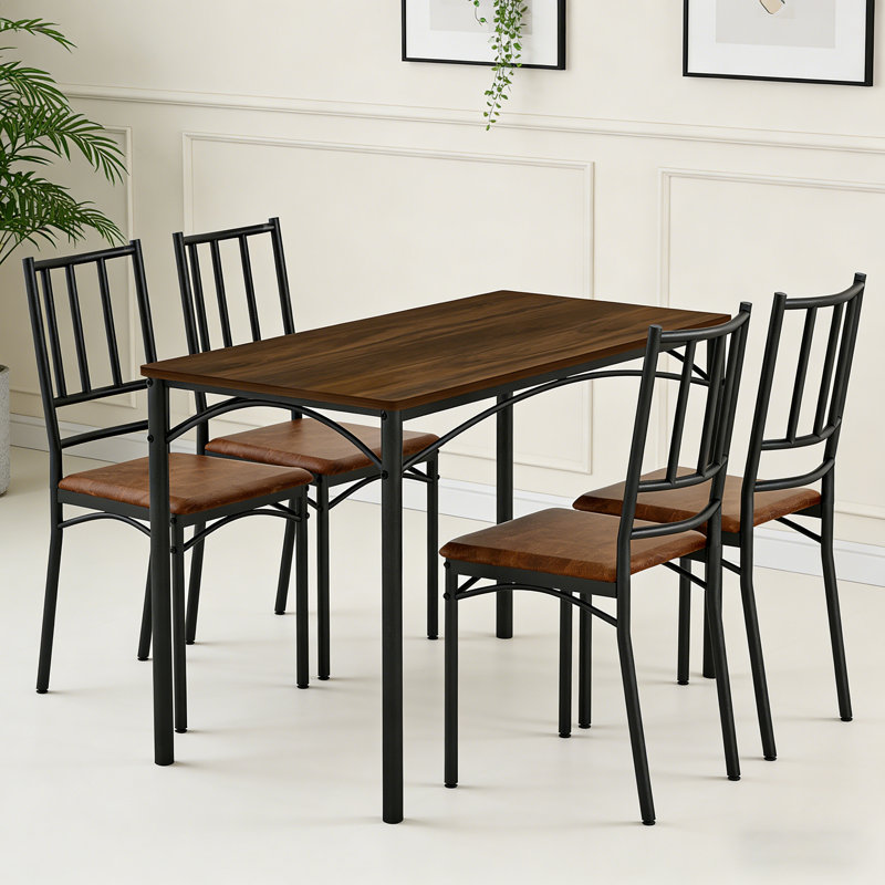 Ensemble de table de salle à manger 5 pièces avec 4 chaises
