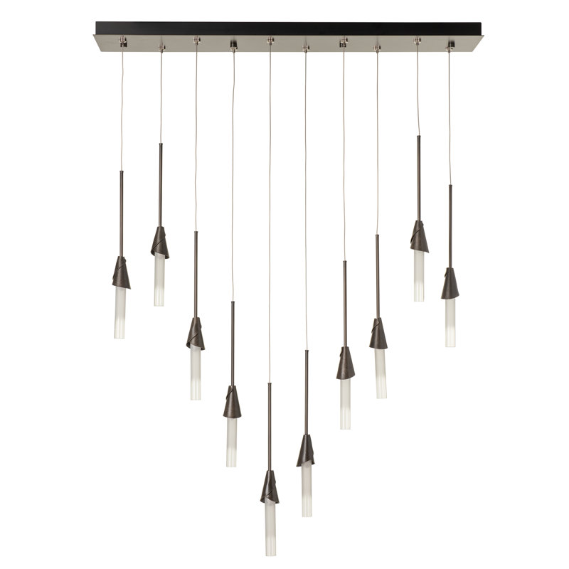 Lilium 10-Light Linear Pendant, Dark Smoke, 90" H
