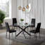 Round Glass Top Metal Base Dining Table-105900684-105900685