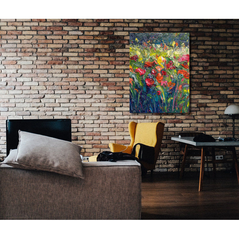 «Thick Bloom» par Jeff Boutin - reproduction d'art textuel sur toile, H 24 po x l 32 po x P 1,5 po