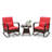 3 Pcs Rocking Bistro Set With Removable Cushions & Tempered Glass Top Coffee Table-1651914851