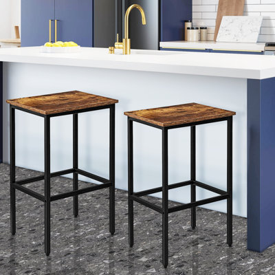 Eva-Maria Counter Stool with Metal Frame (Set of 2)