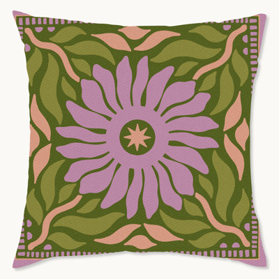 Housse de coussin géométrique en polyester