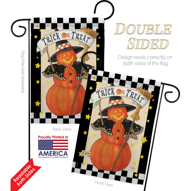 Double Sided 18.5'' H x 13'' W Polyester Halloween Flag Set