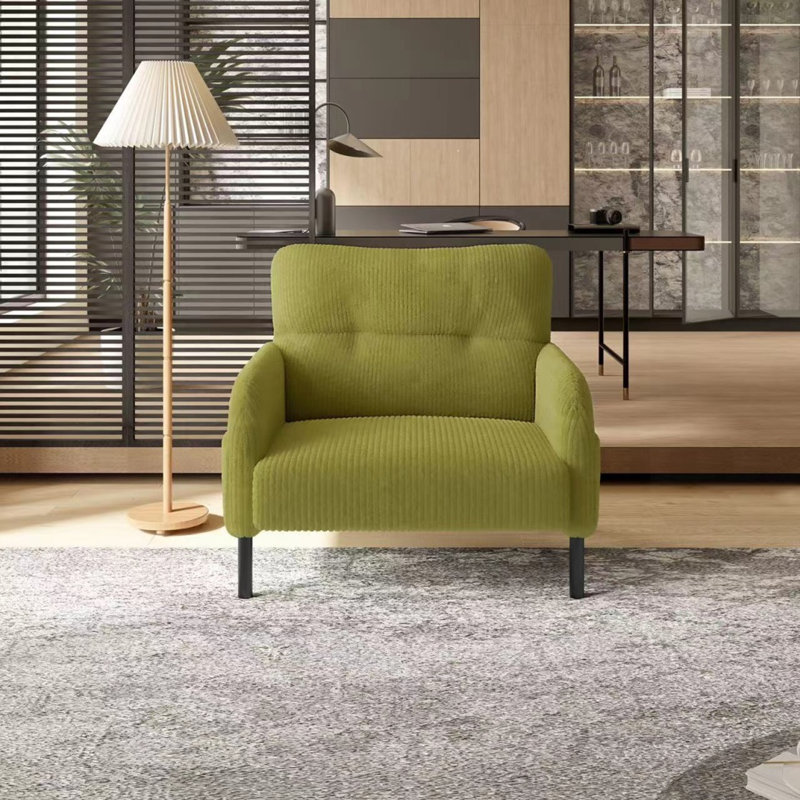 Fauteuil d'appoint en velours côtelé, Vert olive