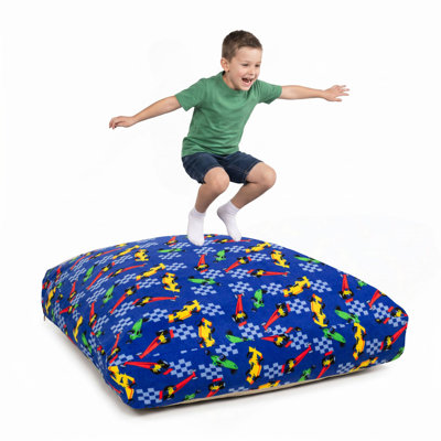 Tapis de jeu sensoriel pour enfants et adultes - Tapis de jeu avec blocs en mousse, amovible et lavable avec fond antidérapant, coussins sensoriels en tissu molletonné doux, tapis d'atterrissage pour sauter, se détendre et jouer - 48 po x 48 po