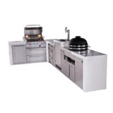 Mont Alpi Premium 4-burner 82"x156" L-shaped 400 Deluxe Stainless Steel Modular Outdoor Kitchen Island Bbq Gas Grill With Infrared Side & Rear Burners + Kegerator + Kamado + Storage Drawers & Cabinets