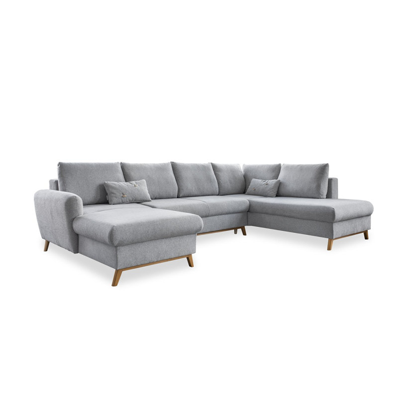 Scandic Lagom 8 Seater Sofa Bed, Right Hand Facing, Light Grey