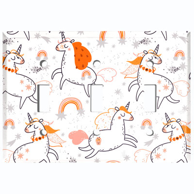 Patterned 3 - Gang Toggle Light Switch Standard Wall Plate