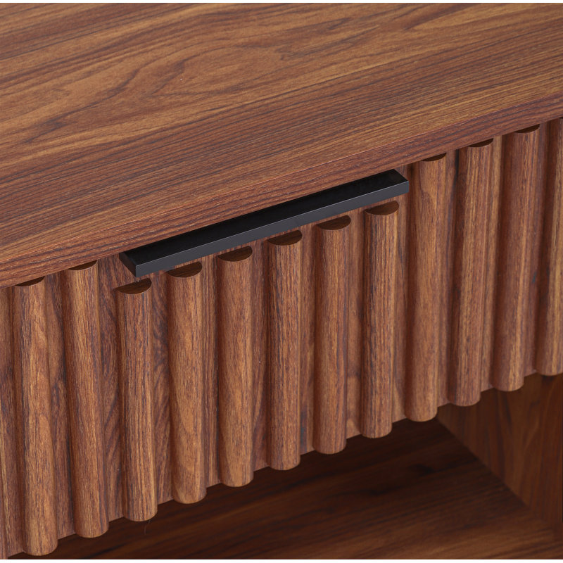 Lylia 1 Drawer Nightstand, Walnut/Black
