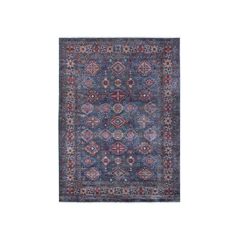 Tapis oriental super Kazak en laine noué à la main 9 pi x 12 pi 1 po 4230B3A212C54CC0A2FC8870585C6DB2