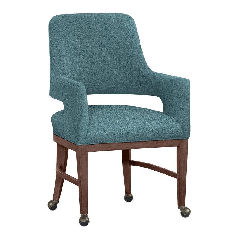 Chaise avec accoudoirs Josie, Noyer, Turquoise 8789