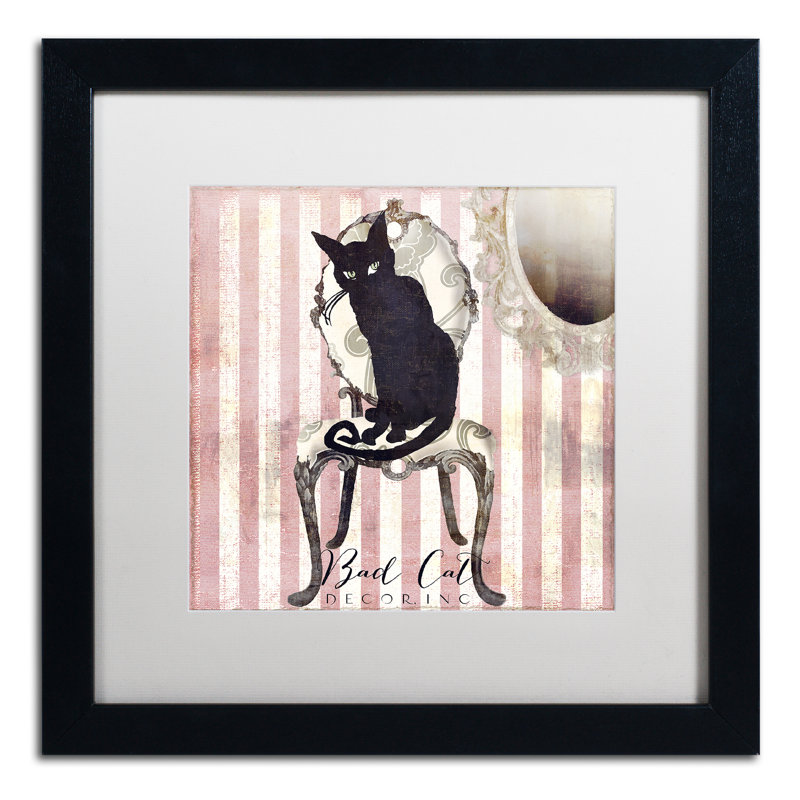 «Jadaya Bad Cat I», impression encadrée, H 16 po x l 16 po x P 0,5 po, Blanc