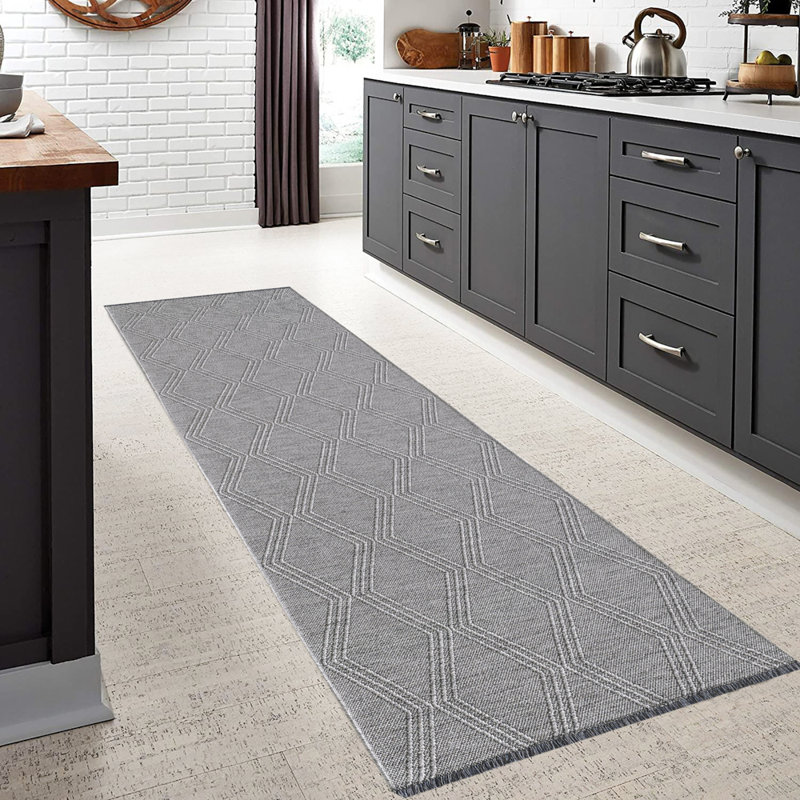 Tapis rectangulaire Esthen avec envers antidérapant, Tapis de couloir 2 pi 5 po x 8 pi