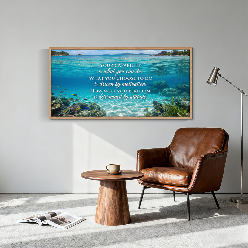 Tableau encadré sur toile avec vue sur l'océan (1 pièce), 122 x 61 cm, 48 x 24 pouces