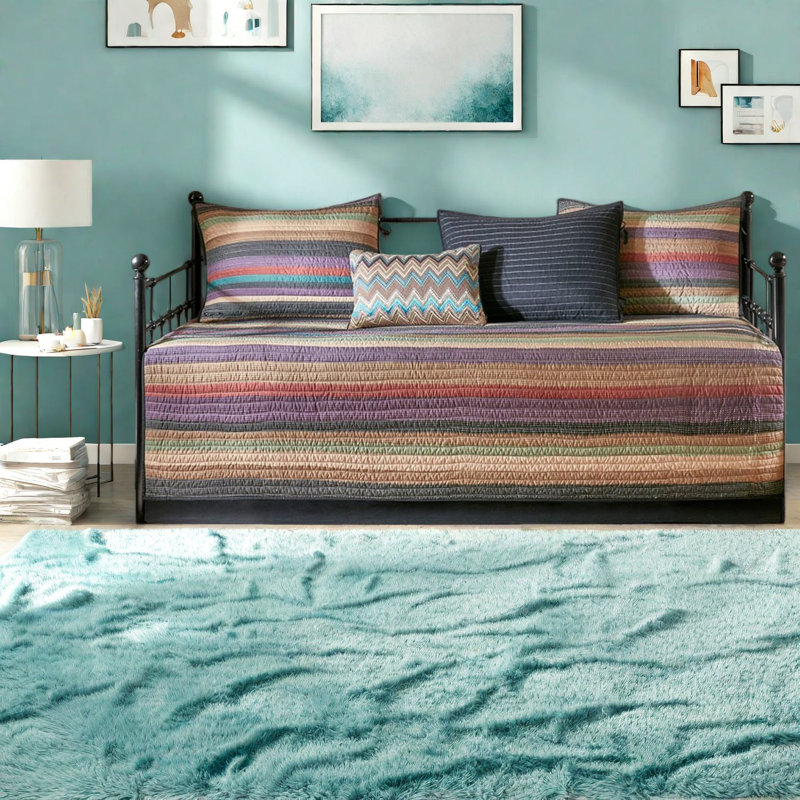 Ensembles de literie matelassés réversibles, matériau en polyester, conception d'inspiration chalet pour lit de jour simple