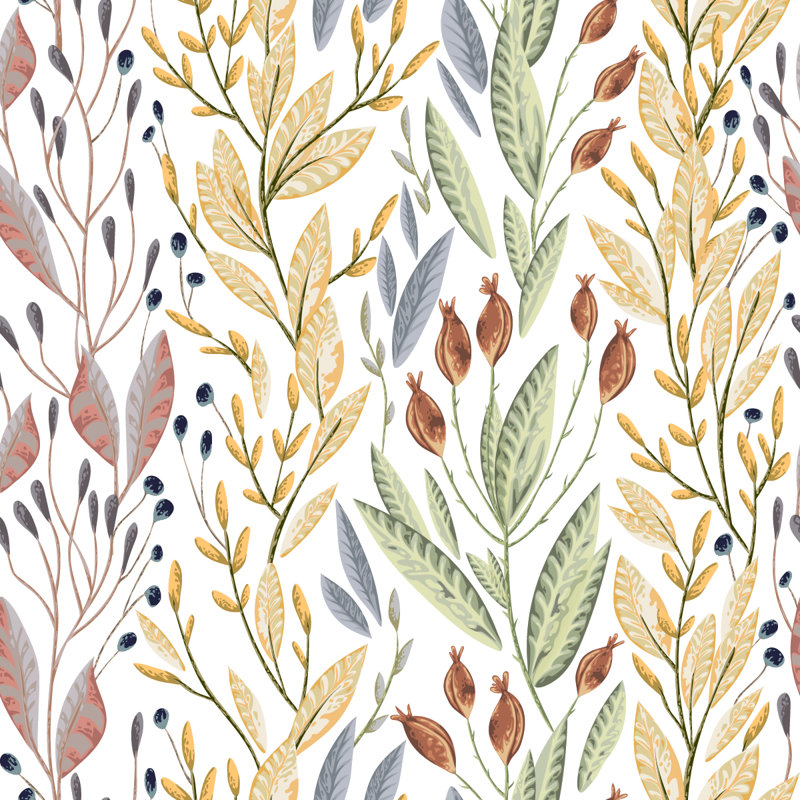 Peel & Stick Floral Tile, 2.09' W x 18.75' L