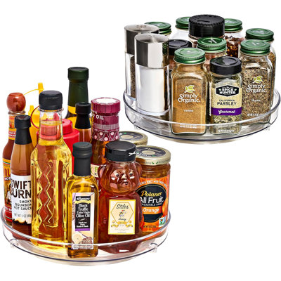 Clear Flat Lazy Susan Organizer 2 Pack