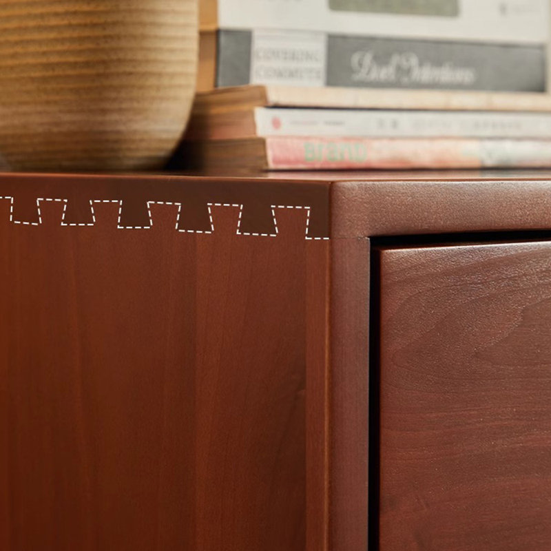 Retro solid wood storage TV cabinet