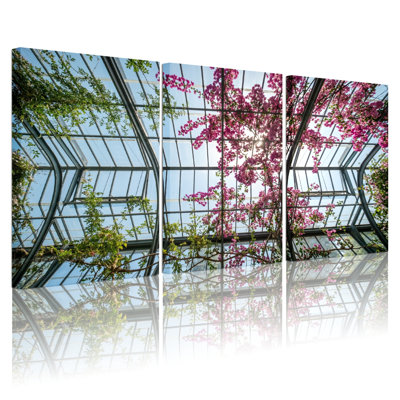 Floral Serre Art sur toile tendue, ensemble de 3 reproductions de peinture à l'huile pour salon
