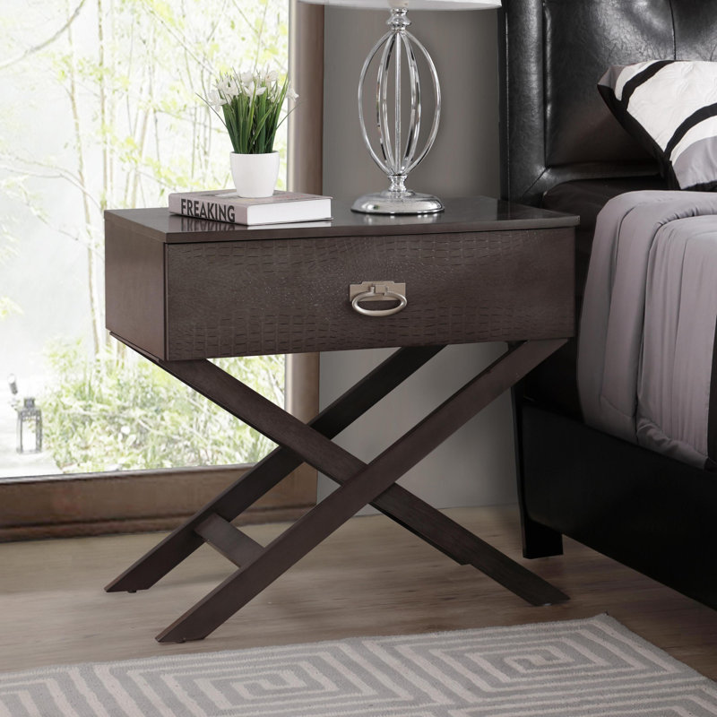 1 - Drawer Nightstand, Gray