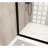 28"X72" Tempered Glass Pivot Shower Door In Matte Black Aluminum Frame, Stainless Steel Handle, Smooth - Operating Swing Design, Water Separation For Bathroom Maintenance 28X72 Inch With Function,